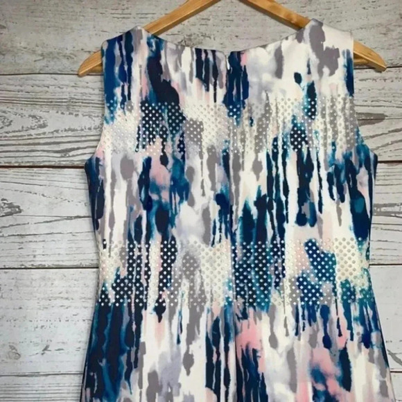 Antonio Melani multi-color laser cut shift dress 6 - Picture 6 of 7